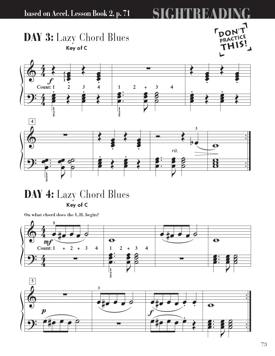 Accelerated Piano Adventures Sightreading Book 2