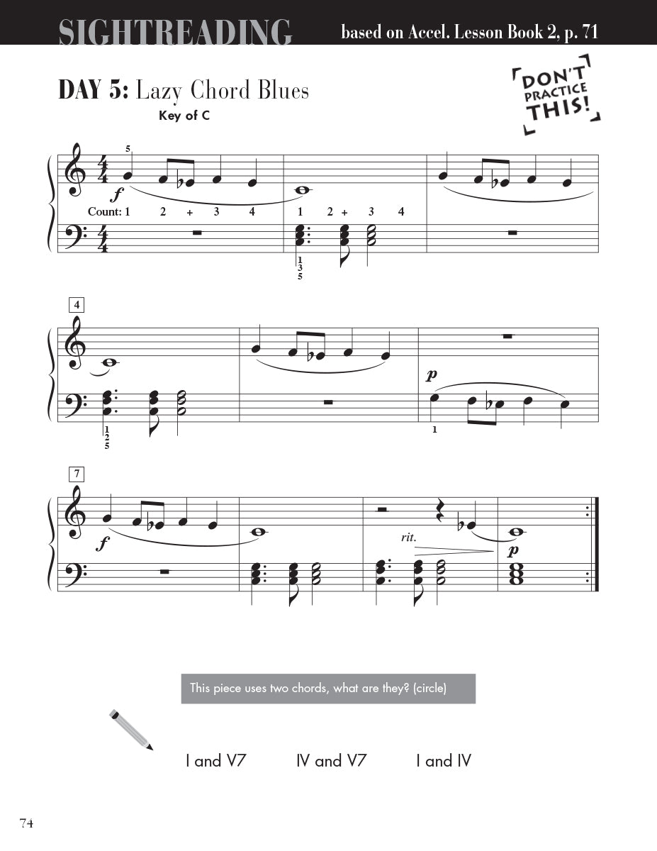 Accelerated Piano Adventures Sightreading Book 2
