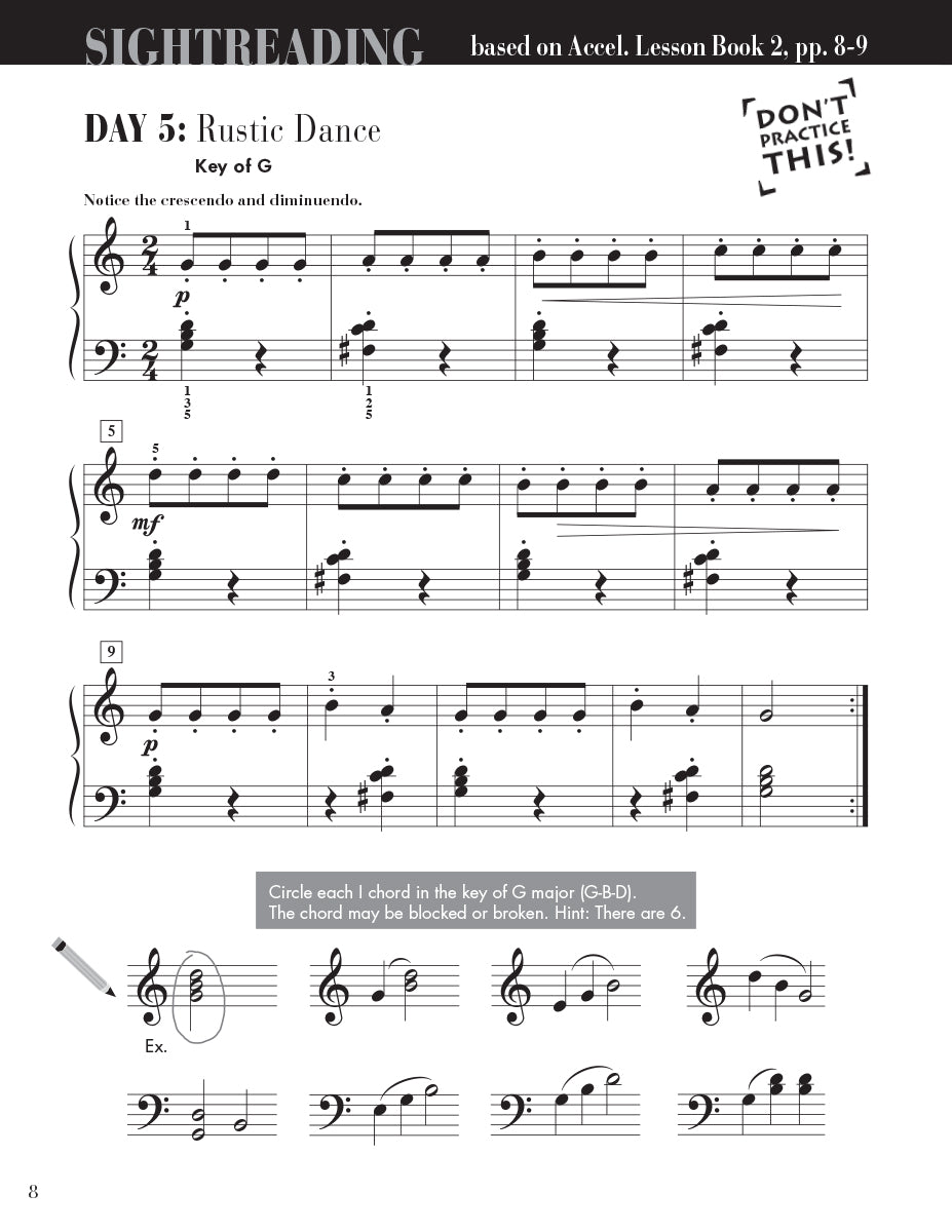 Accelerated Piano Adventures Sightreading Book 2