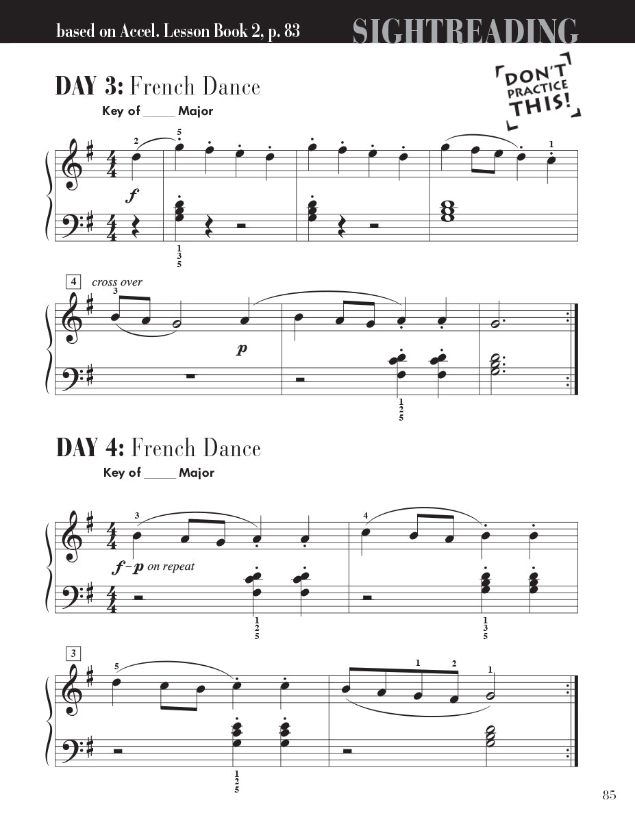 Accelerated Piano Adventures Sightreading Book 2