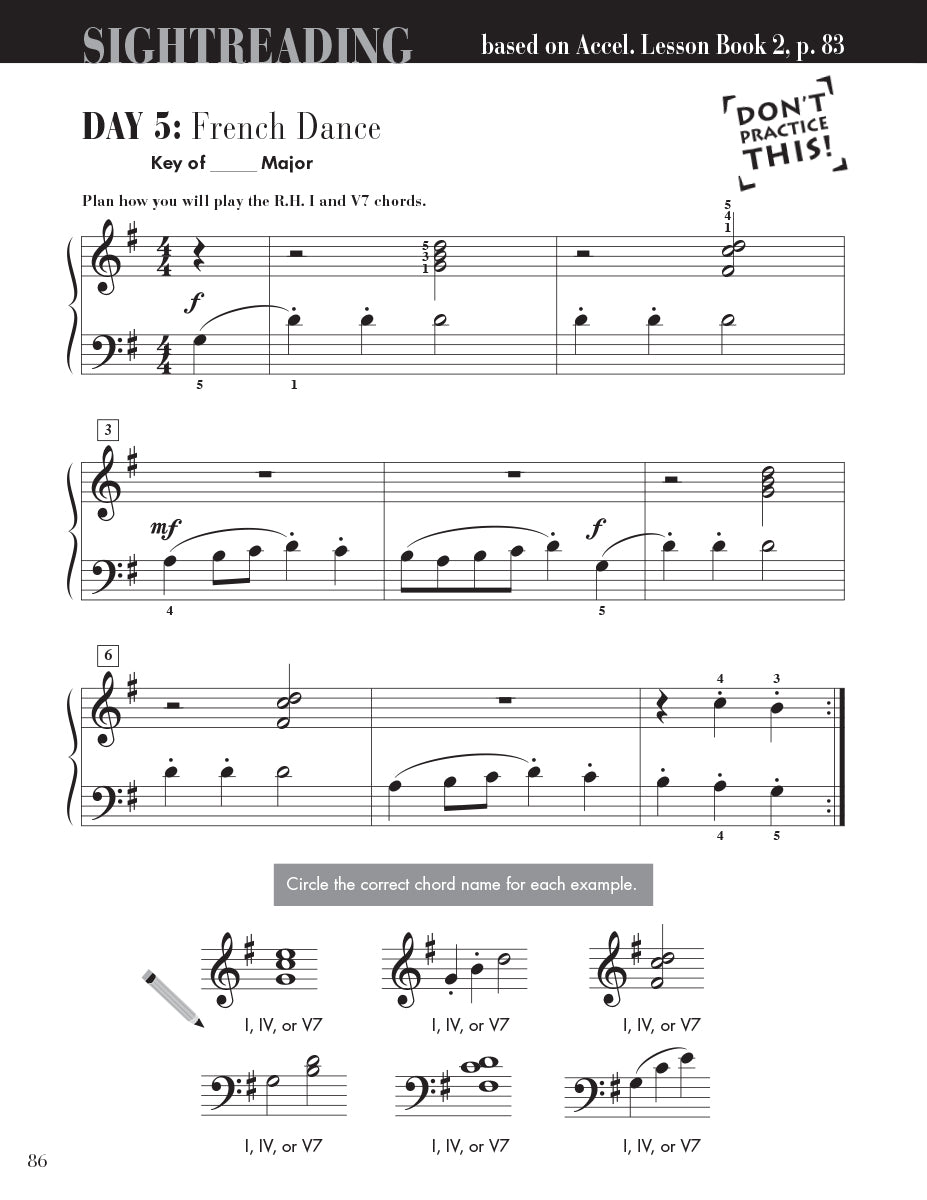 Accelerated Piano Adventures Sightreading Book 2