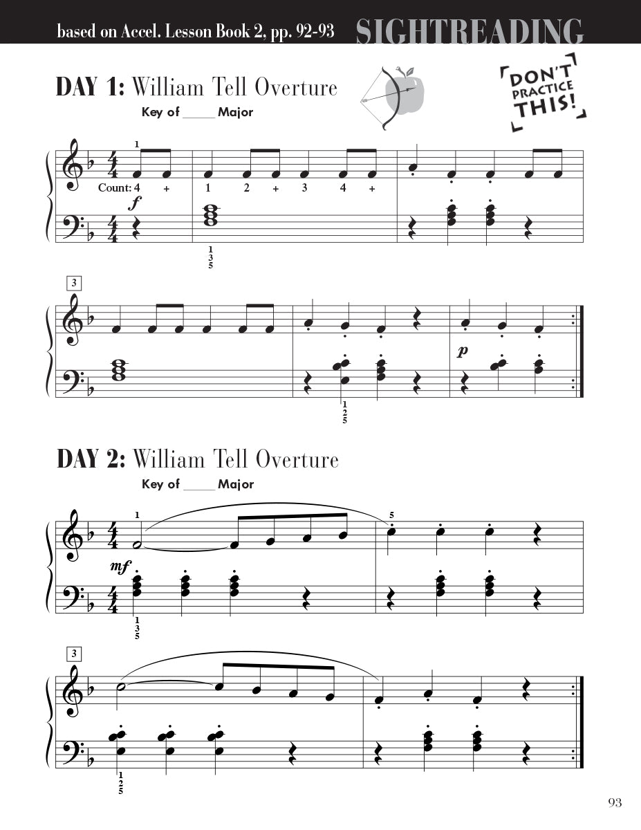 Accelerated Piano Adventures Sightreading Book 2