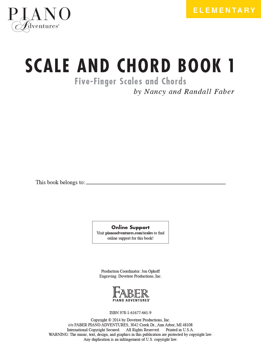 Piano Adventures Scale and Chord Book 1