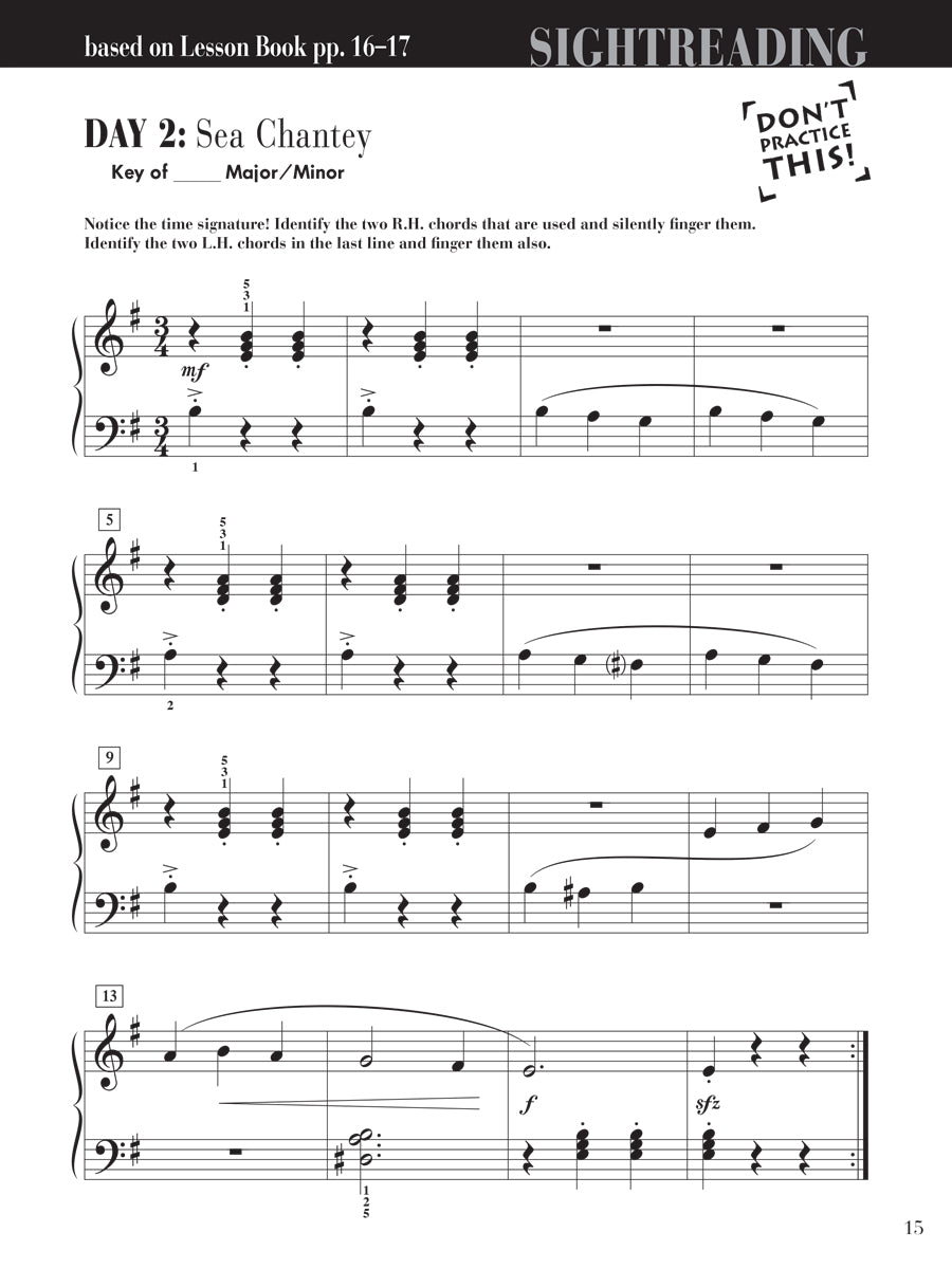 Piano Adventures® Level 3B Sightreading Book