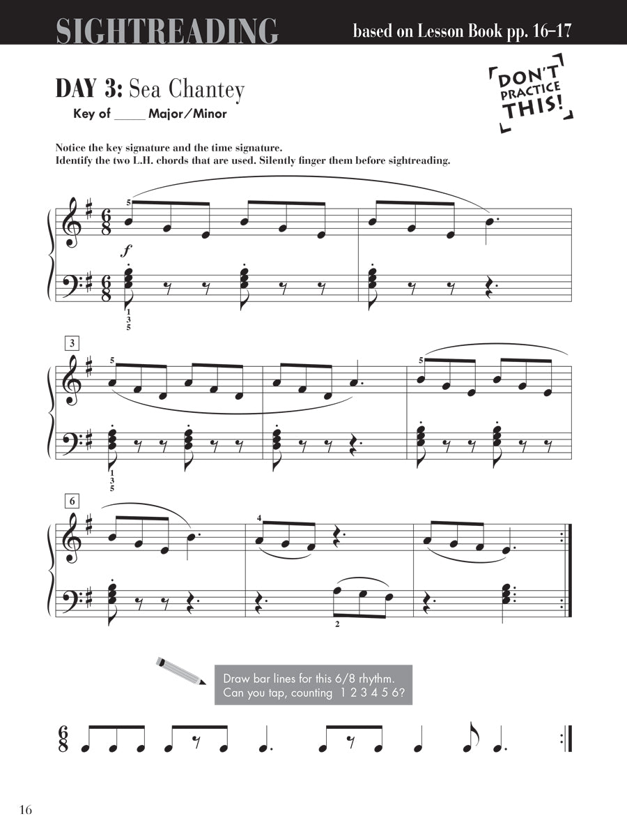 Piano Adventures® Level 3B Sightreading Book