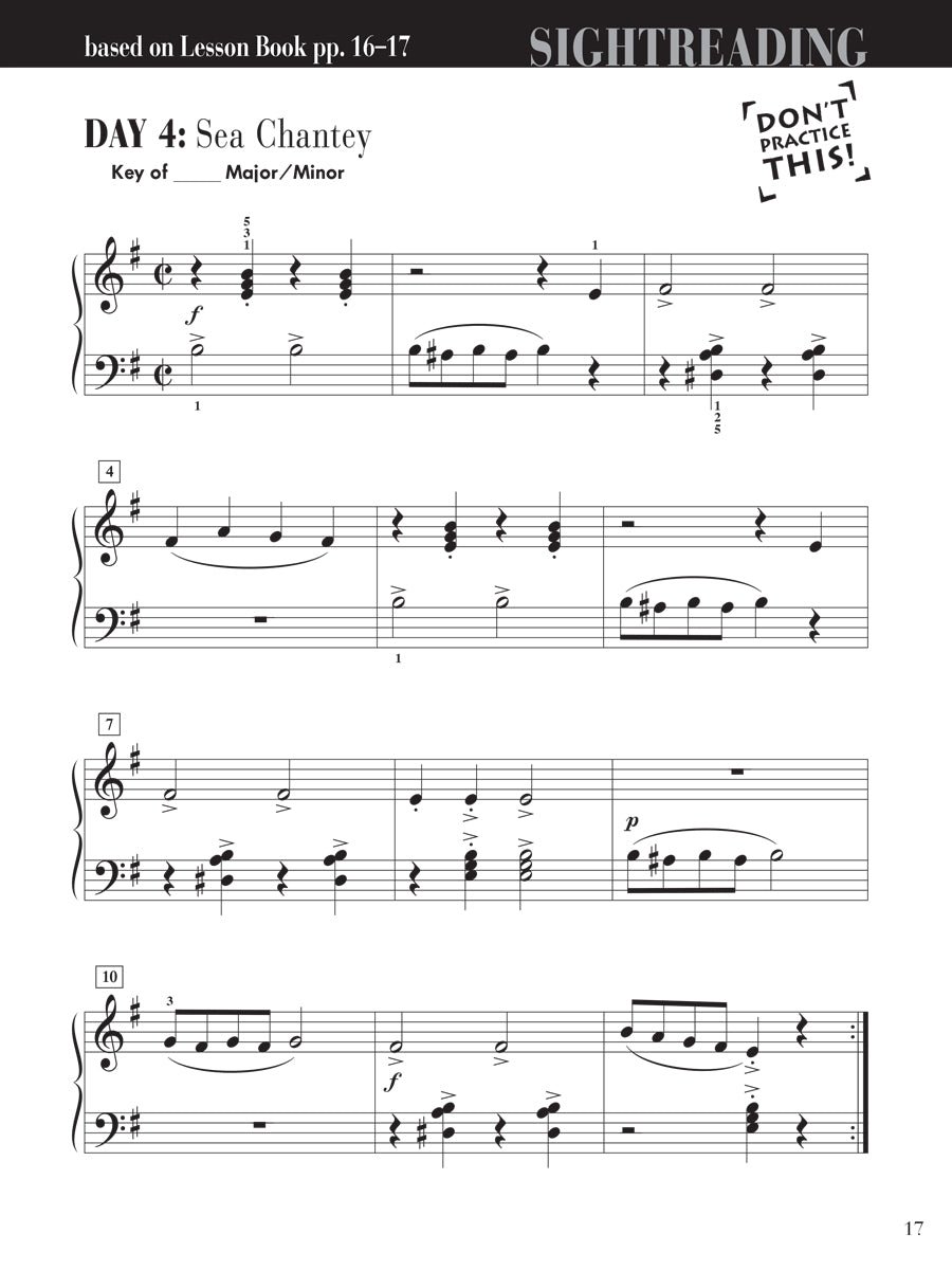 Piano Adventures® Level 3B Sightreading Book