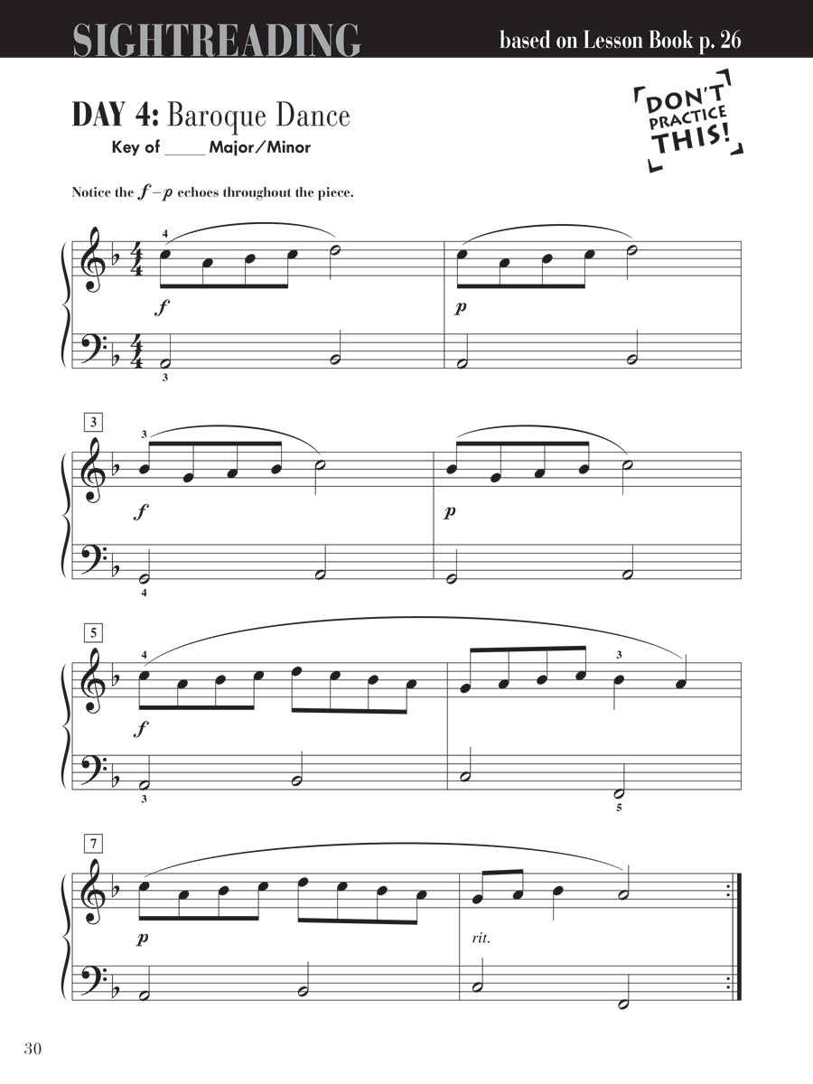 Piano Adventures® Level 3B Sightreading Book