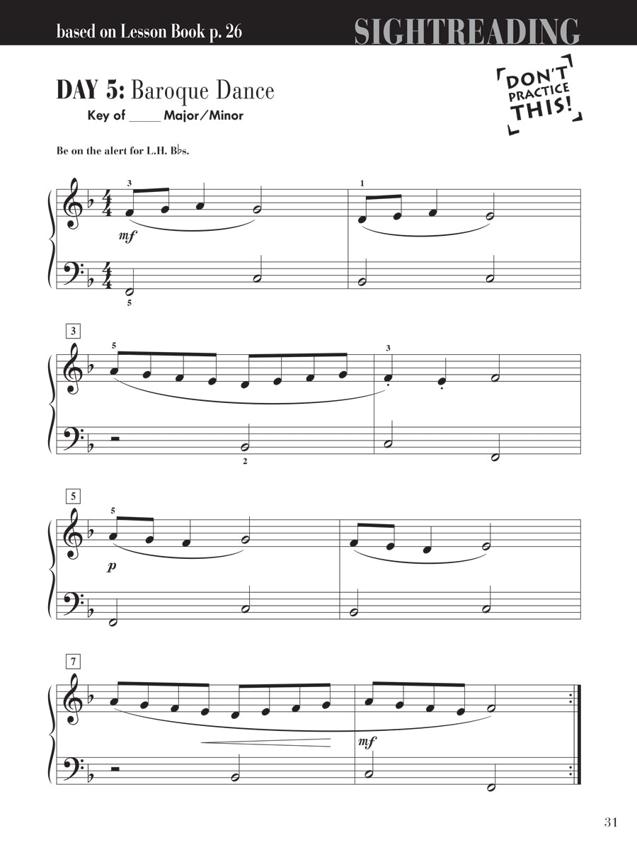 Piano Adventures® Level 3B Sightreading Book