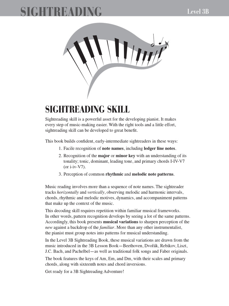 Piano Adventures® Level 3B Sightreading Book