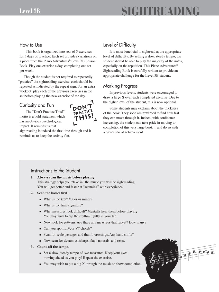 Piano Adventures® Level 3B Sightreading Book