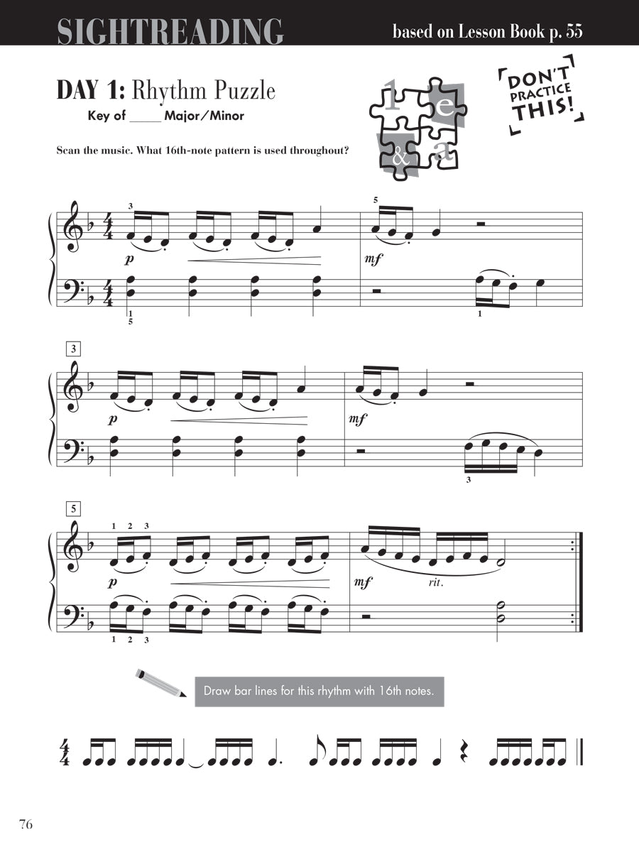 Piano Adventures® Level 3B Sightreading Book