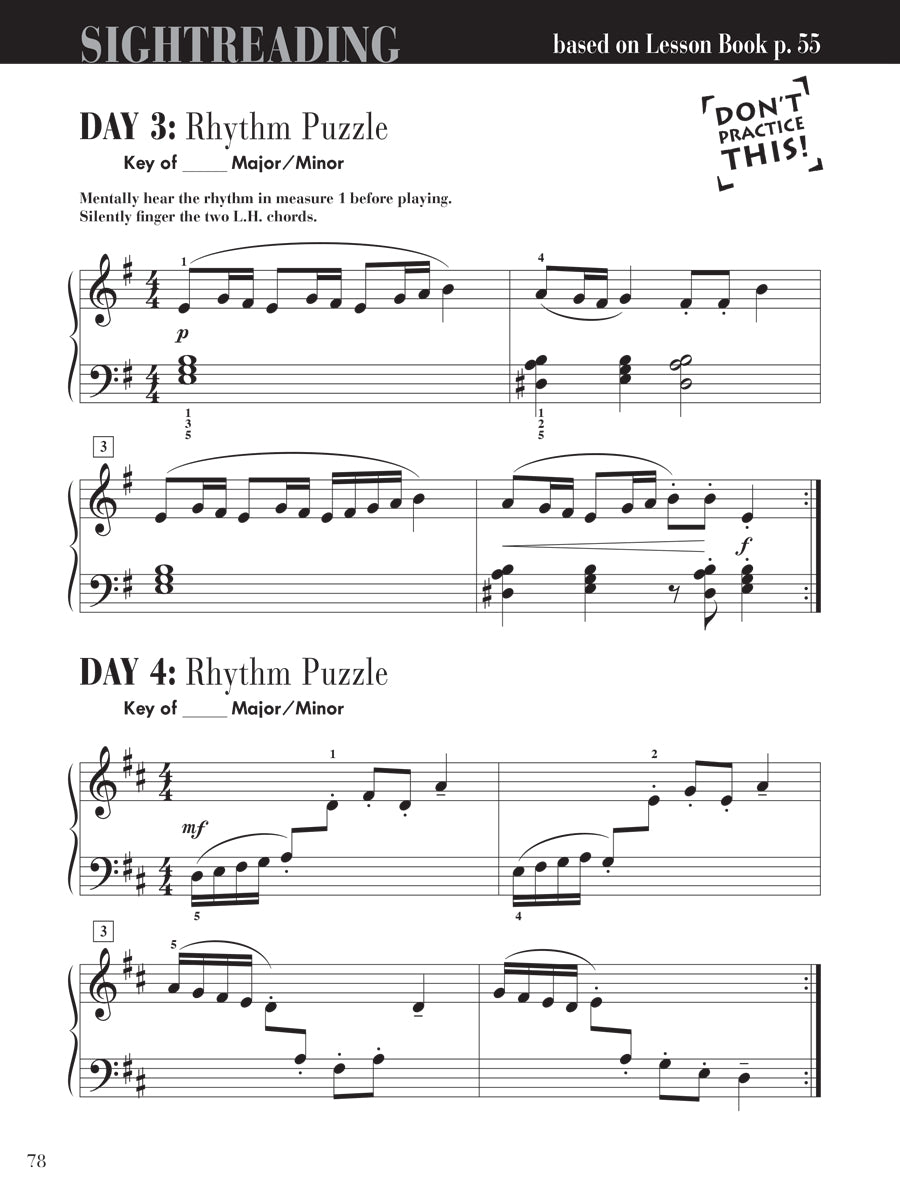 Piano Adventures® Level 3B Sightreading Book