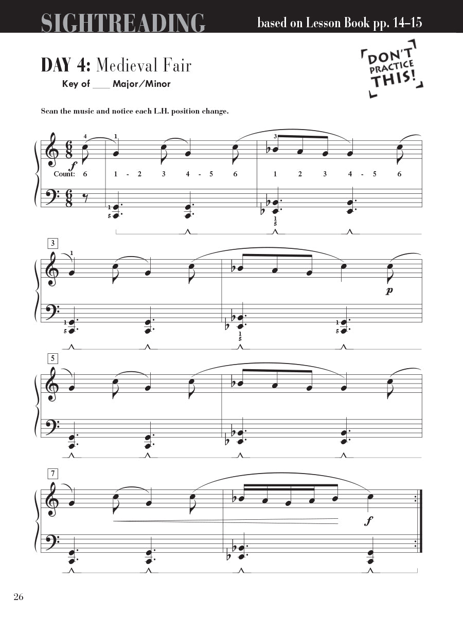 Piano Adventures® Level 4 Sightreading Book