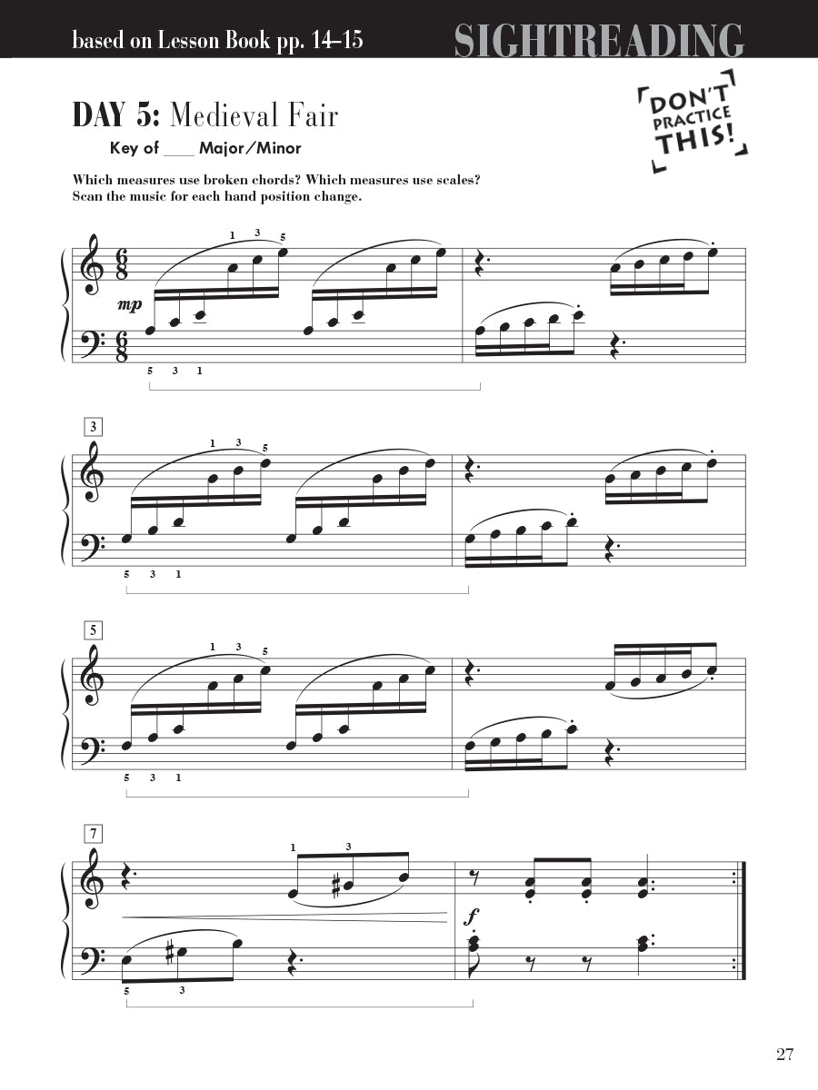 Piano Adventures® Level 4 Sightreading Book