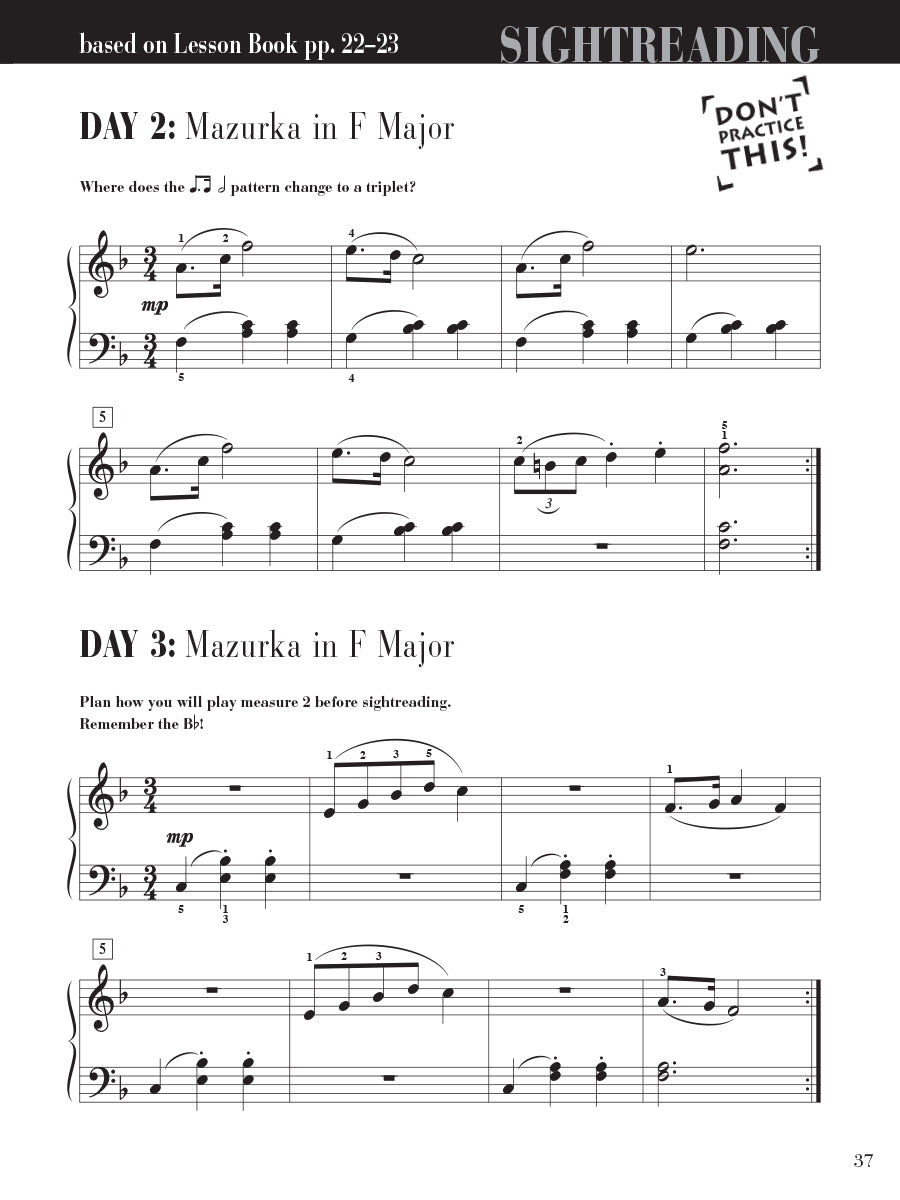 Piano Adventures® Level 4 Sightreading Book