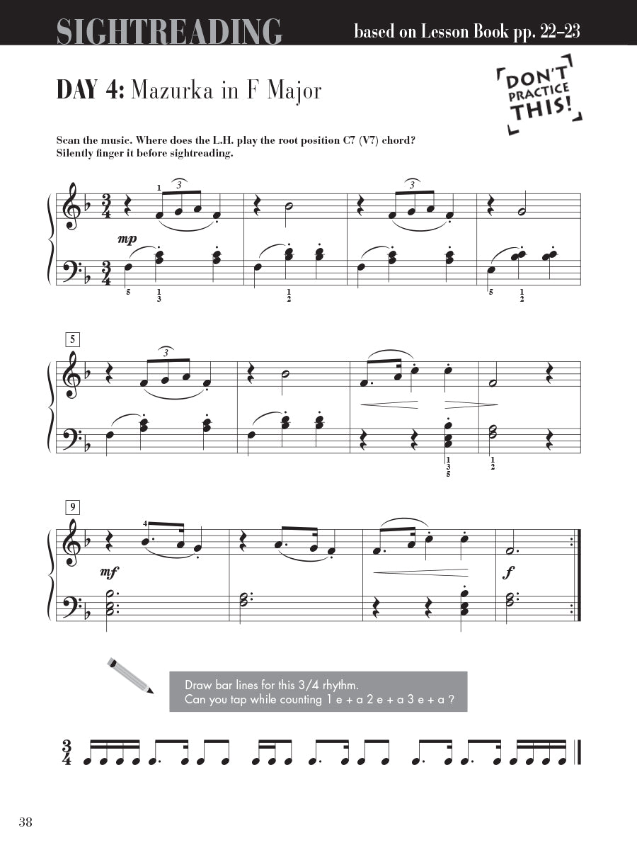 Piano Adventures® Level 4 Sightreading Book