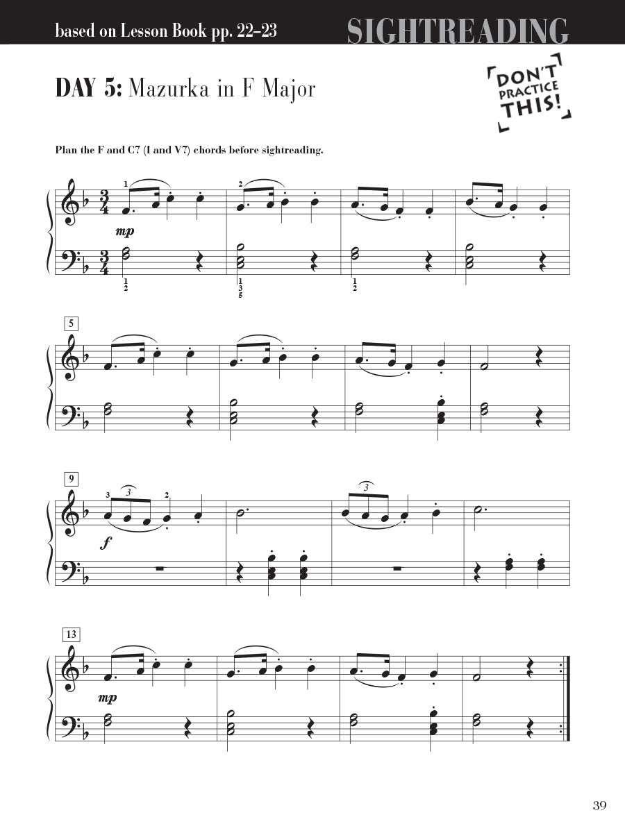 Piano Adventures® Level 4 Sightreading Book