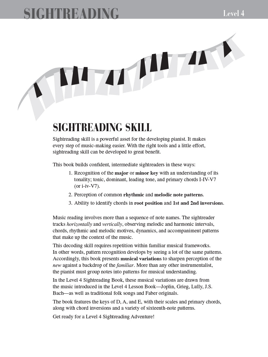 Piano Adventures® Level 4 Sightreading Book