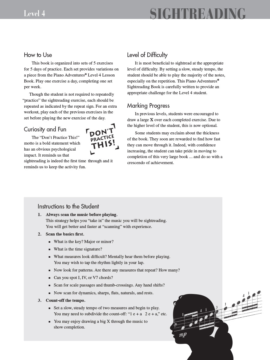Piano Adventures® Level 4 Sightreading Book