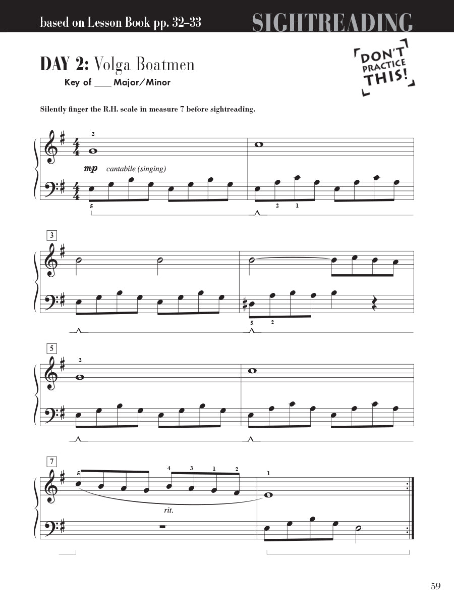 Piano Adventures® Level 4 Sightreading Book