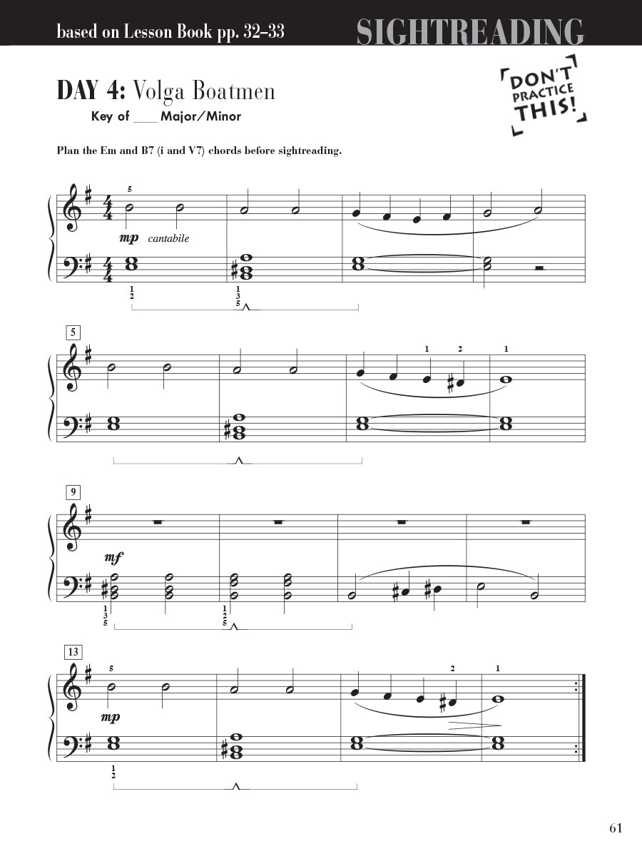 Piano Adventures® Level 4 Sightreading Book