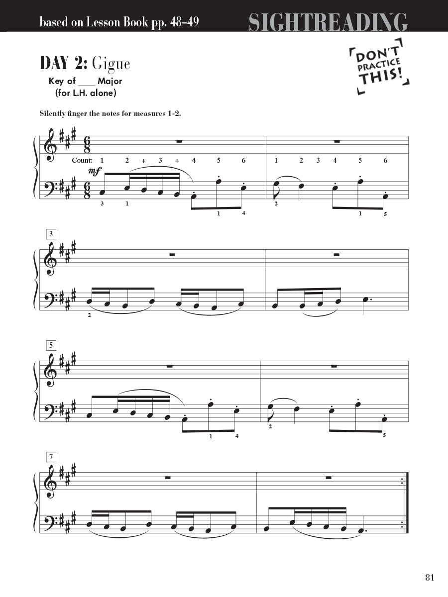 Piano Adventures® Level 4 Sightreading Book
