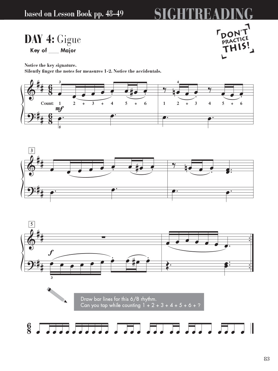 Piano Adventures® Level 4 Sightreading Book