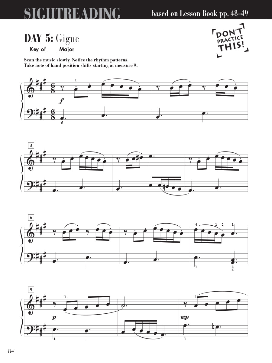 Piano Adventures® Level 4 Sightreading Book