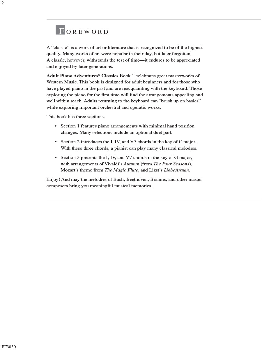 Adult Piano Adventures Classics Book 1