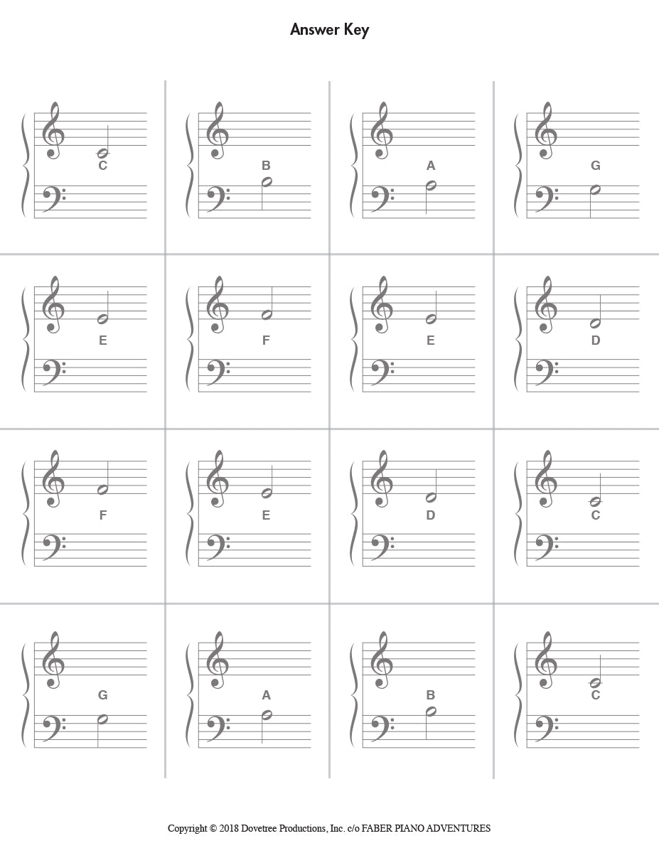 My First Piano Adventure Flashcard Sheets
