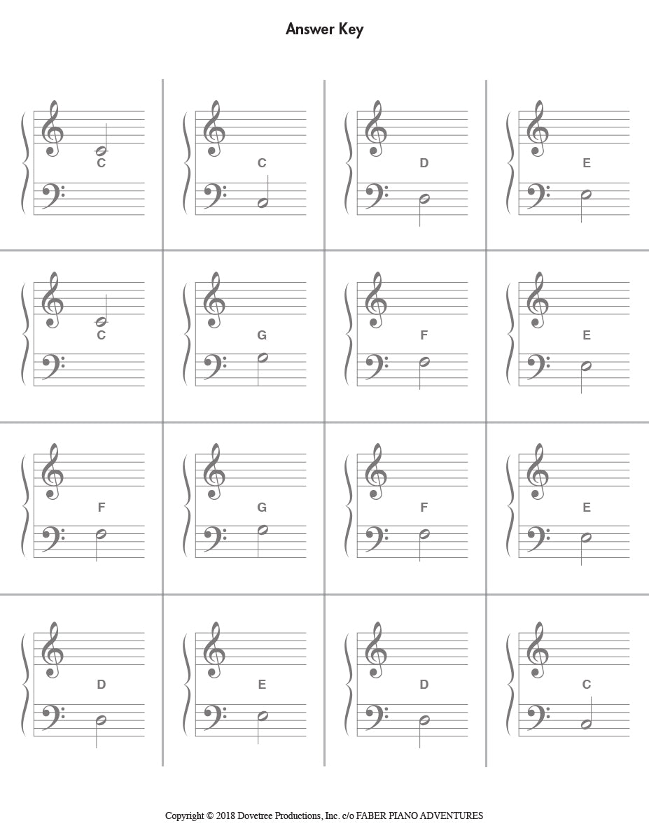 My First Piano Adventure Flashcard Sheets