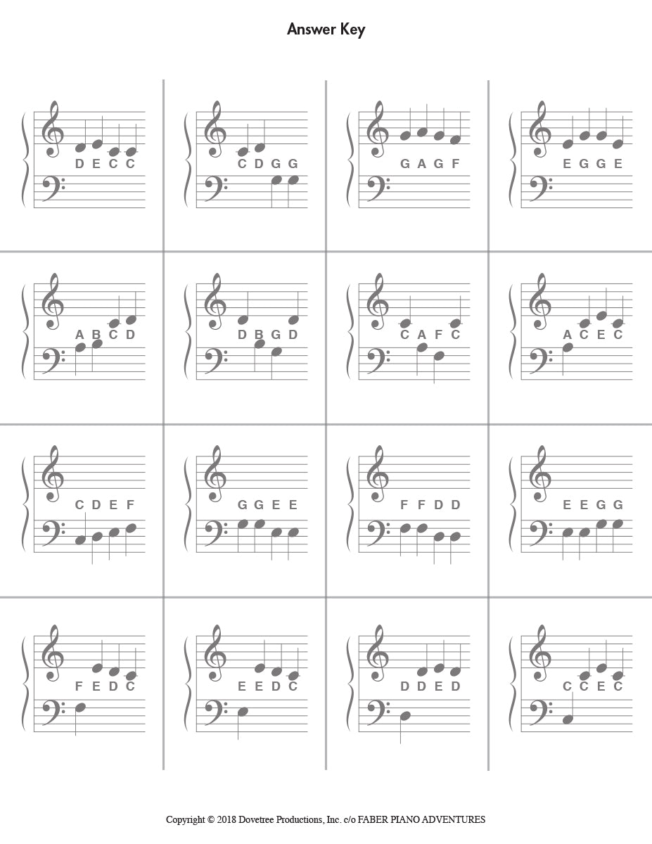 My First Piano Adventure Flashcard Sheets