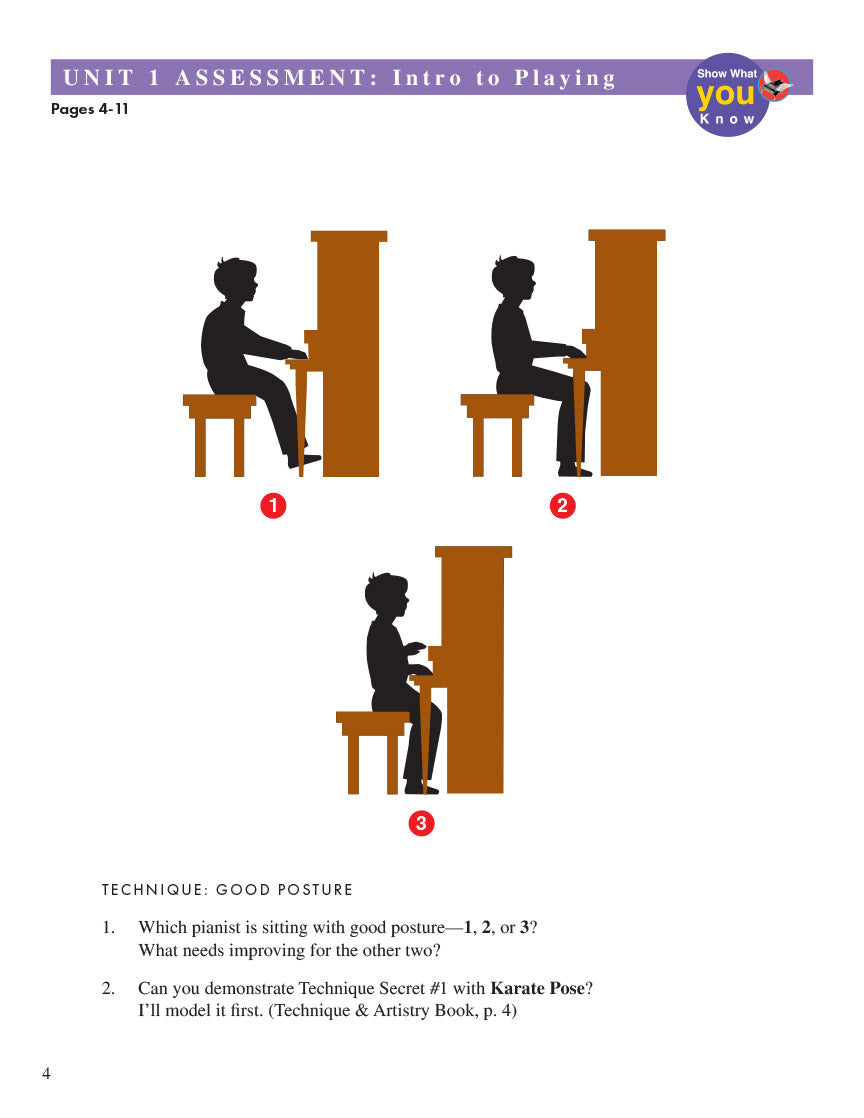 Piano Adventures® Primer Level Unit Assessments