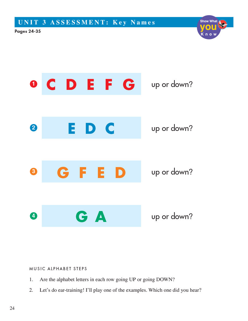 Piano Adventures® Primer Level Unit Assessments