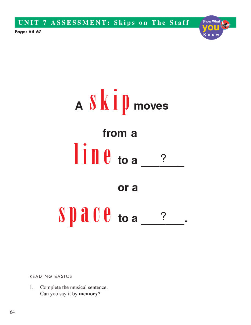 Piano Adventures® Primer Level Unit Assessments