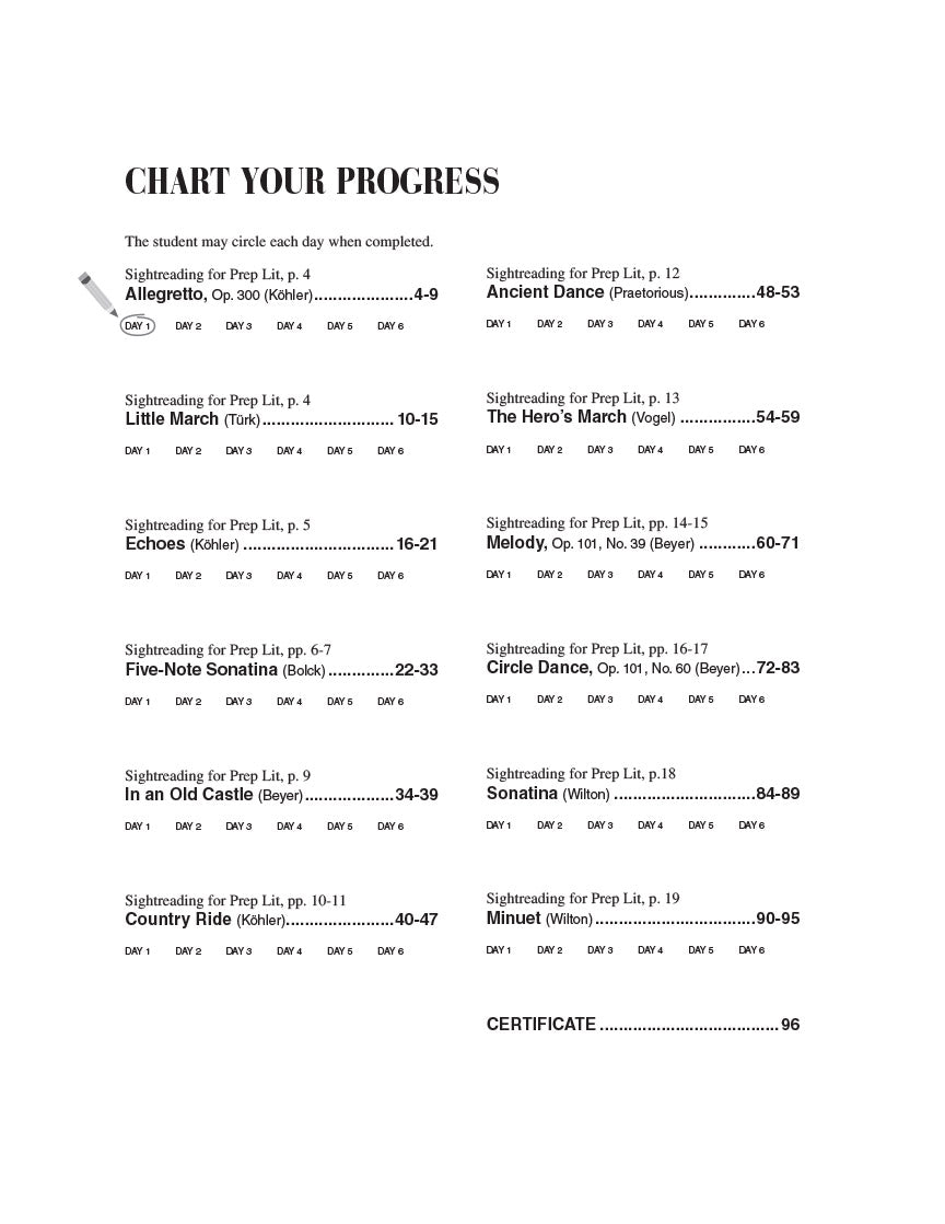 The Developing Artist Preparatory Sightreading
