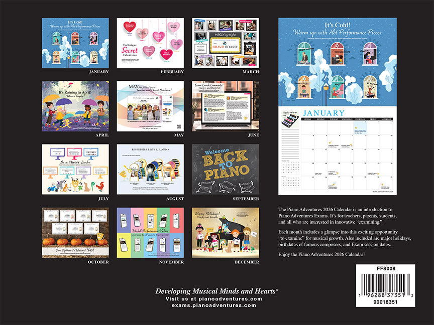 Piano Adventures 2026 Exams Calendar